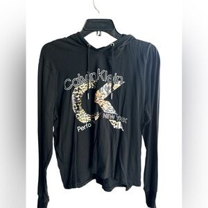 Calvin Klein Black Cotton Modal Blend Top